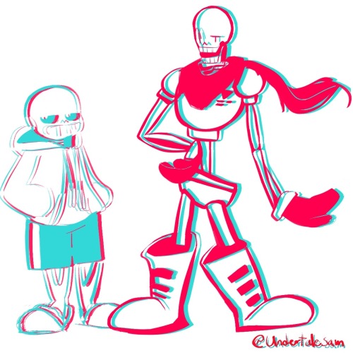 After 5 Whole Years Of Digital Art, I Finally Managed To Draw Full Body Drawings Of These Two Skeletons