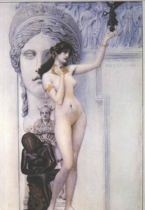 Allegory of Sculpture by Gustav Klimt 1889pencil and watercolor on cardboardAustrian Museum of Appli