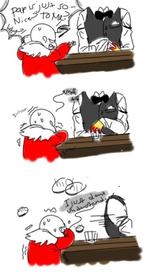 mcmilkthistlee:  How about a comic anon?Fell Sans breaks down sometimes because he’s just so confused at what it’s like to be loved and cared for ^-^