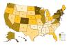 Map of US states showing their American Human Development Index scores.