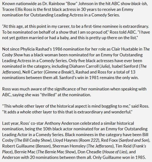 thepowerofblackwomen:Tracee Ellis Ross is the first black woman in 30 years to be nominated for th