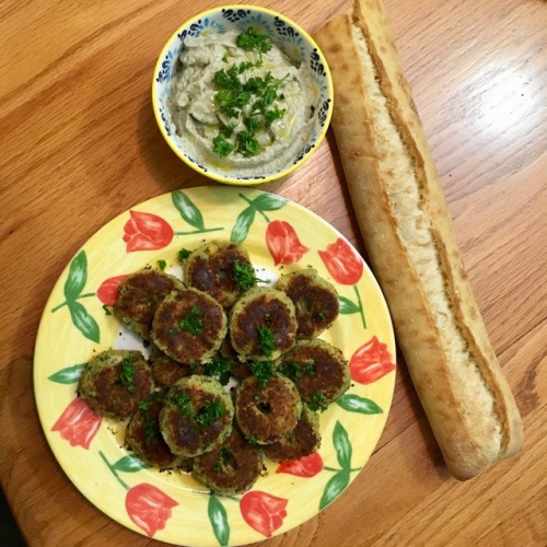 Falafel, baba ghanoush, and ciabatta! The ghanoush turned out so much better than I thought it would