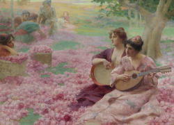 loumargi:Henry Siddons Mowbray (British, 1858–1928), The rose festival  Henry Siddons Mowbray-Fleur de Luce  Henry Siddons Mowbray-Le Destin, 1886 