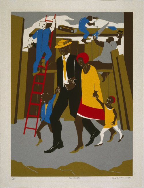 The Builders, Jacob Lawrence, 1974, Brooklyn Museum: Contemporary ArtSize: Sheet: 34 x 25 ¾ i