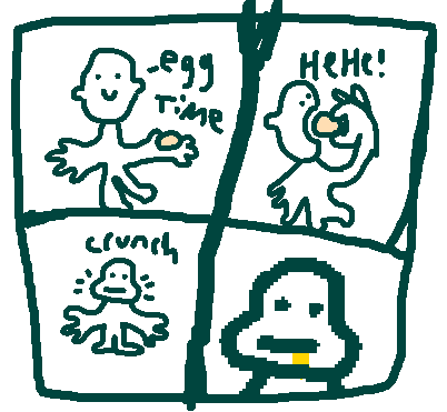 crabmandible: crabmandible:  crabmandible: Im gonna hold an egg in my mouth for 2