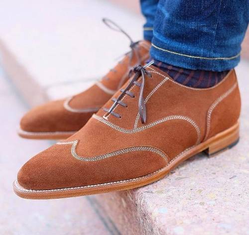 Contrast stitch austerity brogues at the low low price of $276.50 during our Summer Sale. Once they 