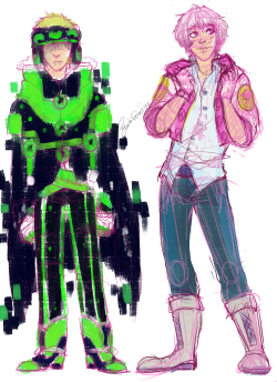 zombiferret:  I finished the roughs of the main cast~ Now I can finally start working on the design for the askblog~ I particularily like the outfits for noiz, ren and mink~ 
