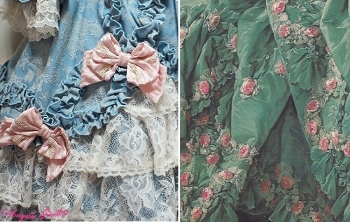 quini-maze:  Comparison between “Pompadour Onepiece” by Angelic Pretty and the