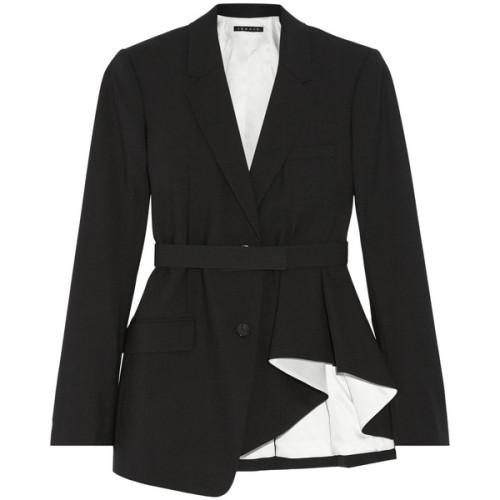 jsp27: Theory Jester asymmetric stretch wool-blend blazer ❤ liked on Polyvore (see more black velvet