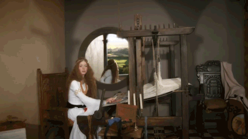 reystarlights:But in her web she still delights To weave the mirror’s magic sights, For often thro’ 