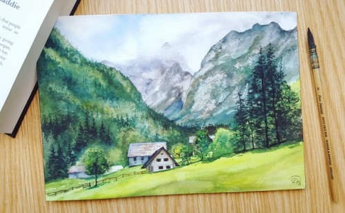 Spent the day painting in Robanov Kot, Slovenia today. Got my shoulders fried ☀️I love it when every