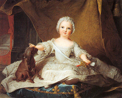 Marie Zéphyrine de France, the first daughter of the dauphin Louis and dauphine Maria Josepha of Saxony, was born on August 26th, 1750. She would die at the age of 5 on September 2nd, 1755, just days after her baptism.
image: A portrait of Marie...
