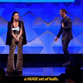 useyourmelody:  Demi Lovato going off script during her acceptance speech –  GLAAD Media Awards. 