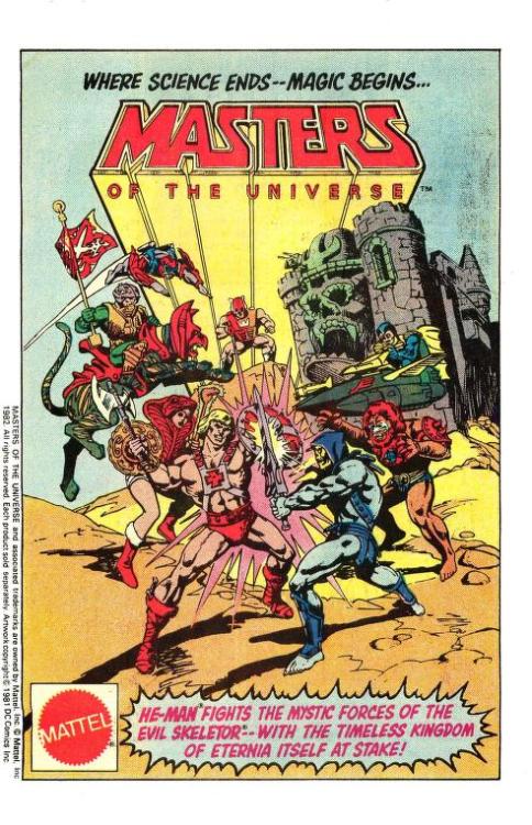 rediscoverthe80s:  “Where Science Ends..Magic Begins.” Masters of the Universe comic book ad