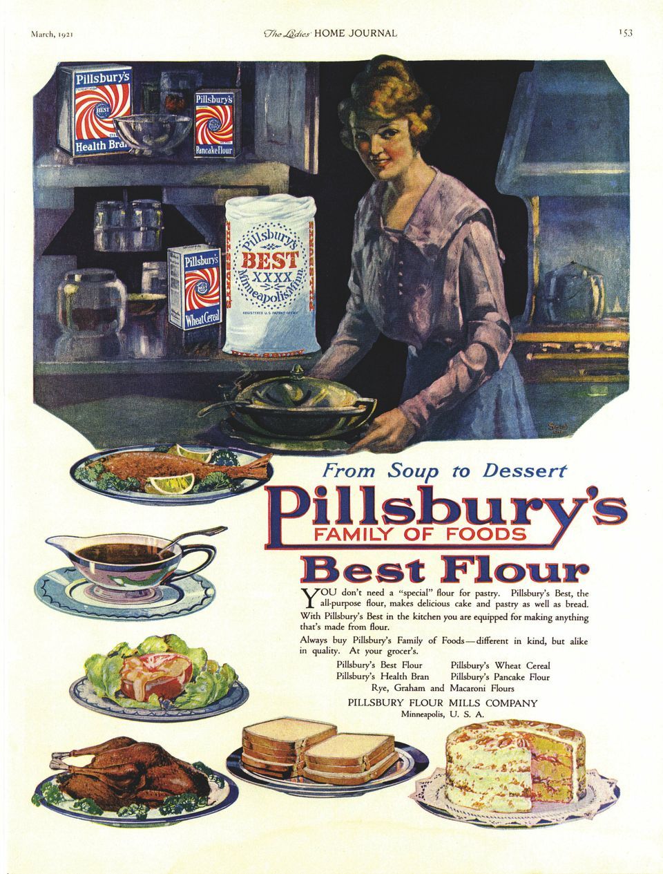 Pillsbury Flour Mills Company - published in Ladies' Home Journal - March 1921