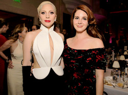 gagasgallery:  Lady Gaga and Lana Del Rey attend the Weinstein Company Pre-Oscar Dinner In Beverly Hills, CA. 2.27.16