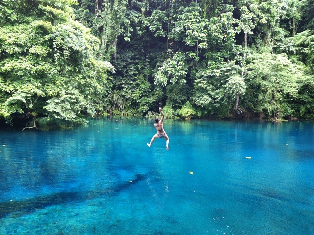 sixpenceee:  Blue Holes in Espiritu Santo Island. They are located just west of Fiji.