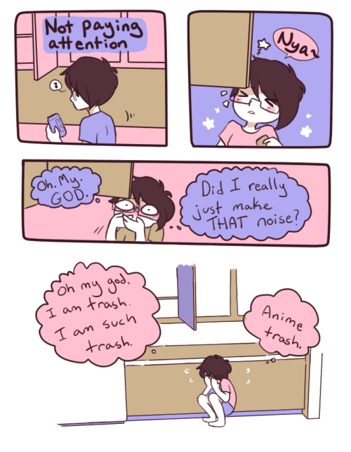 opal-confinement:  dumb-boshie-stuff:  I make a lot of embarrassing noises when startled but this tops them all :\ and that includes the time someone thought there was a bird in the building ugh ugh  OH MY FUCKING GOD I DID THIS NEXT TO A PERSON I REALLY