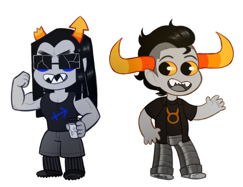 nookdestroyer:Some smols. Tavros turned out the best and Vriska turned out the worst :V