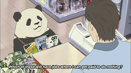 A crossover of the “Osomatsu-san” and “Shirokuma Cafe” anime. Panda-san and edgyma Ichimastu share t
