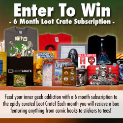riptapparel:    GIVEAWAY ALERT! Get 6 geeky suprises! Enter for a chance to win 6 MONTHS OF LOOTCRATE! Enter here: https://goo.gl/wZc539 
