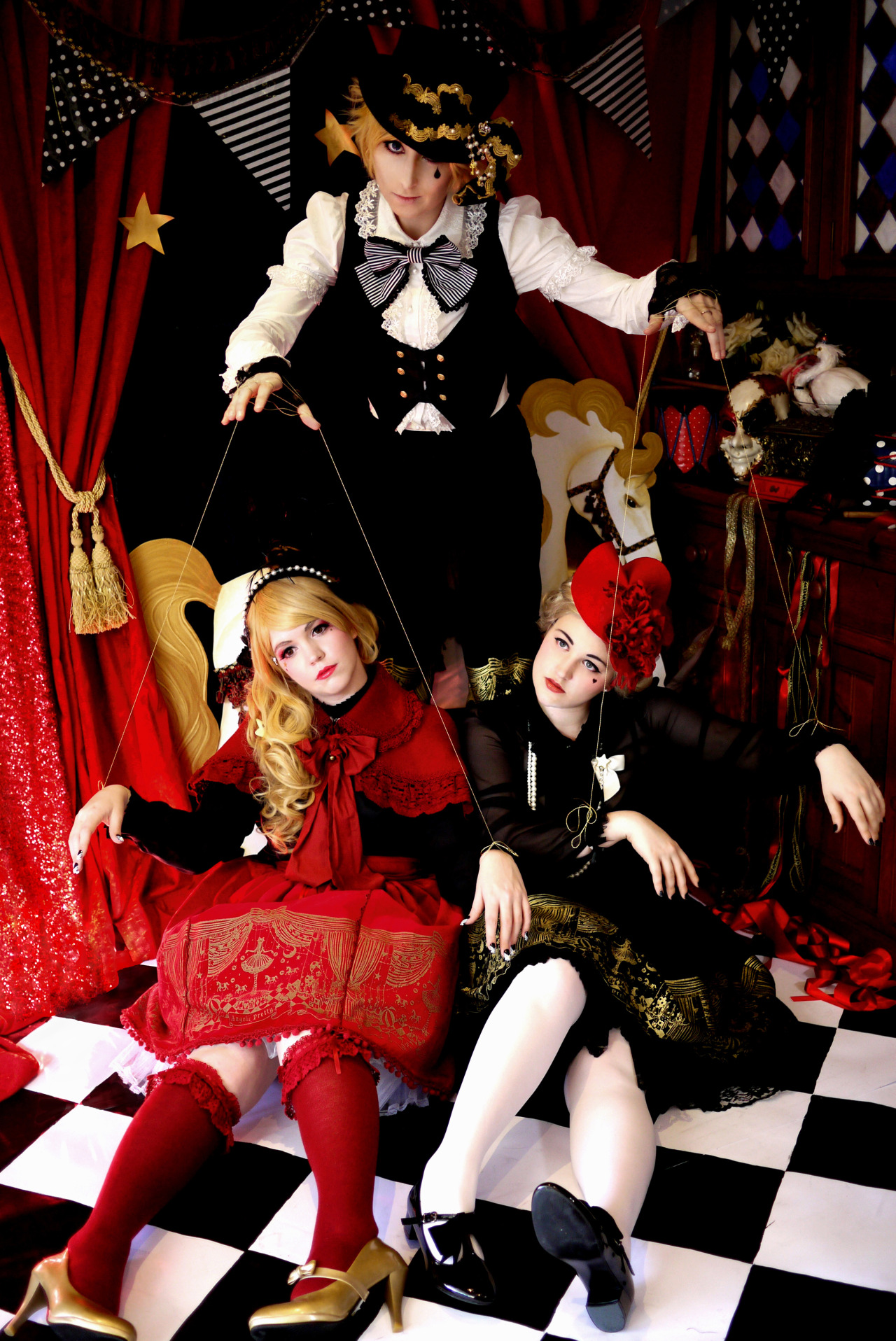 wisteria-bridge:  ‘Puppet Circus’ fashion shoot.The models are myself (black