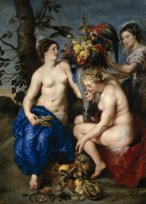 labellefilleart: Ceres with Two Nymphs, Peter Paul Rubens