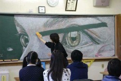 helthehatter: jessadamsdraws:  hanitjemars:   salty-blue-mage:  A lot of people already condemn and calling this teacher a bitch/monster on the comment/reblog, not knowing the whole story. It was actually the TEACHER who drew the beautiful art on the