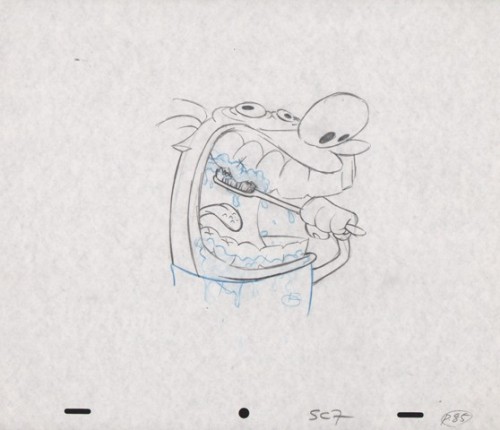 moonmanunit42:  Layout drawings from “Ren’s Toothache”, I found some of these from a website that specialises in selling animation art centred around dental hygiene. 