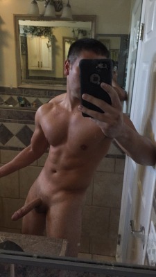 This is @rfett1138, who has been submitting hot selfies of his incredible body and dick to various Tumblrs. Join me in trying to convince him to start posting more and on his own blog, so we have a place to worship at the temple of his body.