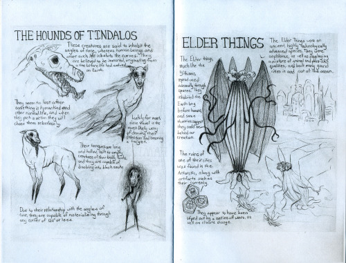 shutupshea:The zine I made for my illustration class, a sort of bestiary based on the Lovecraft Myth