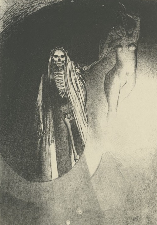 Odilon Redon aka Bertrand-Jean Redon (French, 1840-1916, b. Bordeaux, France) - Death: It is I who m