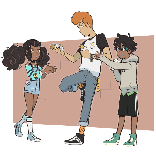 actionkiddy:The friend trio~ Jackie, Arrio, Quintin. Just felt like drawing them together. I can’t w