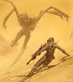 omnireboot:Alex Ries - The Lord and the Colonel: Kassad and the Shrike meet in the static-charged sandstorms of Hyperion. 