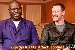 beauxtiful:  Steve McQueen and Michael Fassbender on their first meeting. 