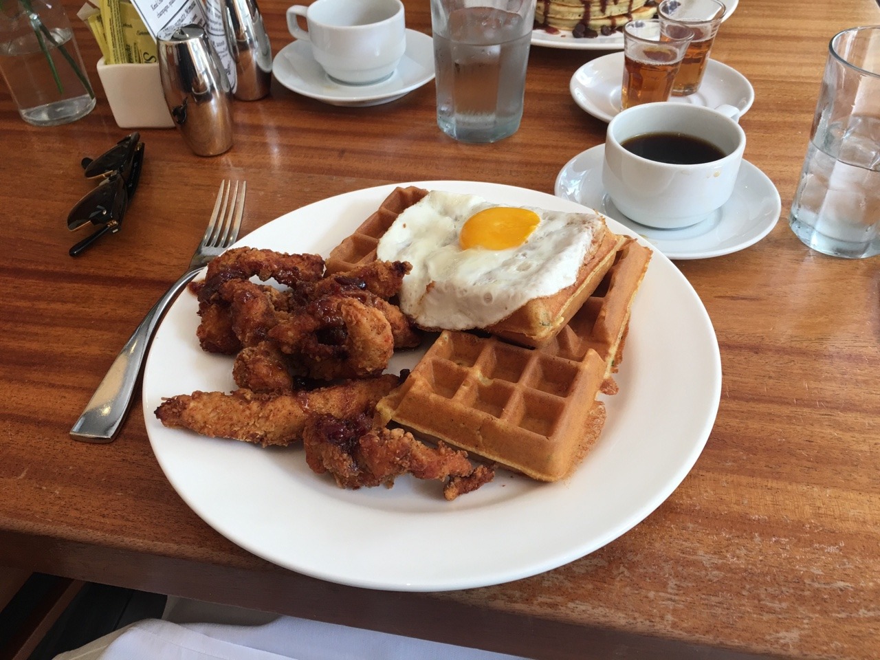 BRUCH!!! Chicken and Waffles at Meli Cafe River North.