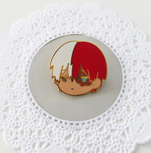 Just received the todoroki hard enamel pins in the mail todayxD They are now available for regular p