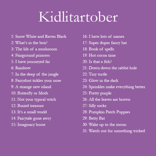 So, I made my own list of October drawing prompts afterall. This is specifically geared towards kidl