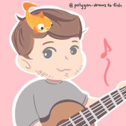 i-am-a-fish:  polygon-draws:  for @i-am-a-fishme feeling ok because fish strumming a happy D chord :)  OH MY GOSH OH MY GOSH THANK YOU SO SO MUCH THIS IS SO BEAUTIFUL AND KIND THANK YOU!!!!!!!!!!!!!!!!!!!!!!! THIS IS SO PRETTY YOU DREW BOTH HUMAN ME