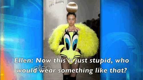 ellendegeneres: While talking about Fashion Week’s latest designs, Ellen offended one of her a