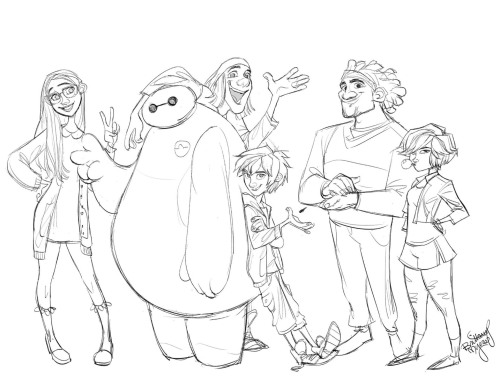 britt315:Finally found time to sketch up the Big Hero 6 crew!