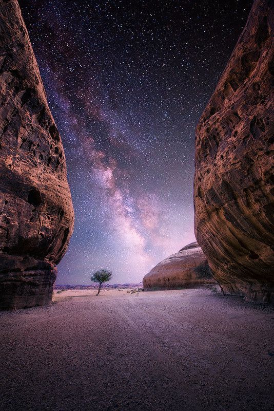 wolverxne:   Milky Way &amp; Desert Near The Oasis City of Al-Ula, Saudi Arabia by: Nasser