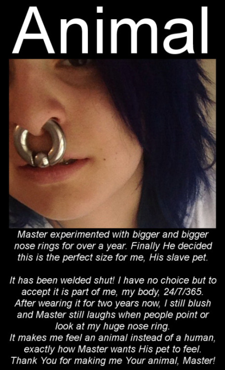 monkeyslavegirl: I have reblogged this before but I have to do it again… it is just such a great caption and pic…  My own ring my owner has on my is not quite THAT  large…  but it is pretty large… larger than I would have ever gotten it if I had