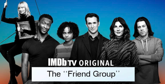 An image of the Leverage Redemption poster with an edited caption on it that says "The Friend Group." All the other edits include this basic format with different characters.