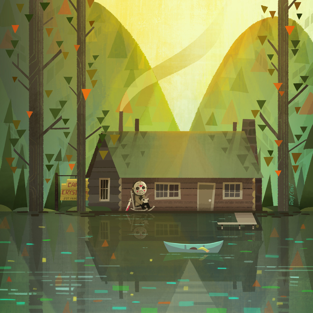 joeyart:Friday the 13th‪#‎jasonvoorhees‬ ‪#‎campcrystallake‬ ‪#‎fridaythe13th‬