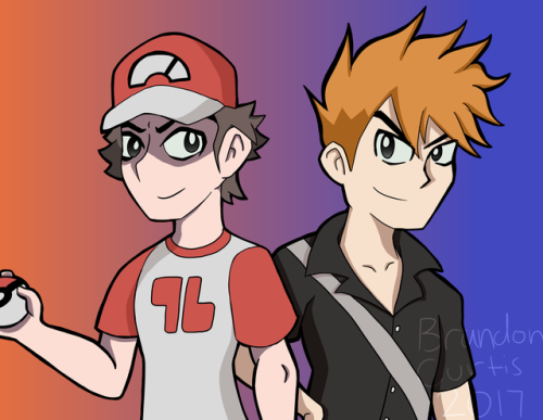 everything-goes-numb: Red and Blue No matter what new shows, games, books, etc I get into these two characters remain to be my favorites from any fiction I’ve been into. Seeing them again in Sun and Moon all grown up made me so happy so I had to draw