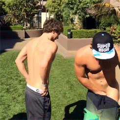 sexxxfame:  Keaton &amp; Wesley Stromberg doing the ALS Ice bucket challenge.
