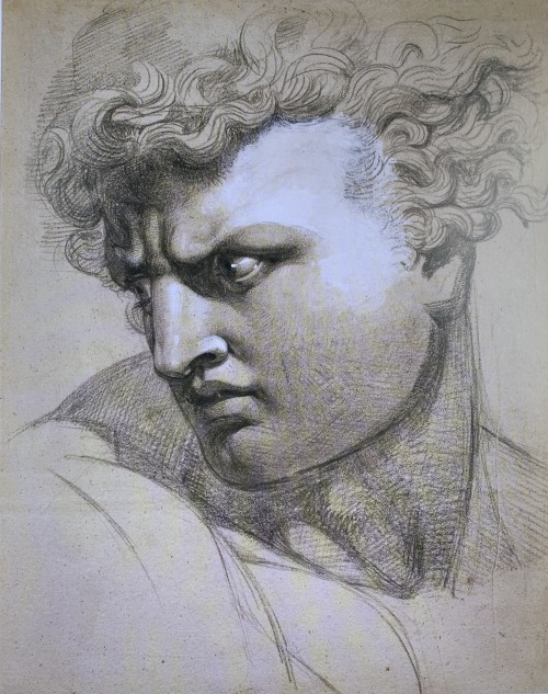 the-paintrist:hadrian6:Head of a Young Man. 19th.century. Benjamin Robert Haydon. British 1786-1846.