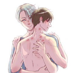 pinkypelos:  Viktor can be a selfish creature sometimes. Yuuri is his after all.