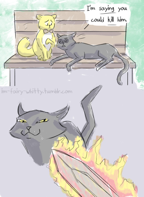 im-fairly-whitty:Ineffable Kitties Go watch Good Omens. “I’m begging you, you have no id
